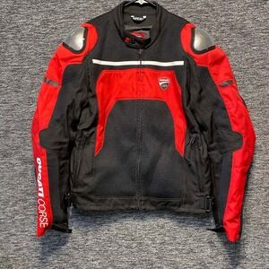 Ducati Corse Textile‎ Mesh Motorcycle Jacket Mens XL Red Black Biker Racing Gear